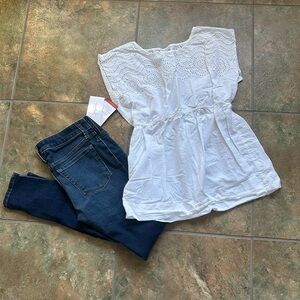 Motherhood Maternity White Short Sleeve Top